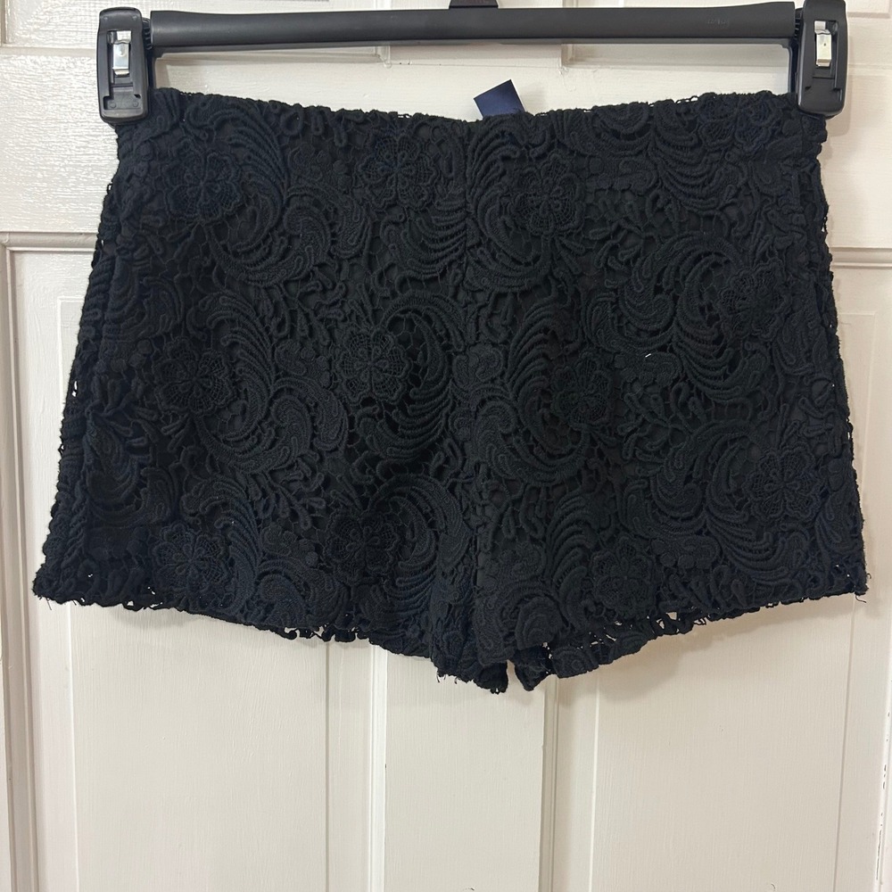Francesca's Blue Rain Black Lace Shorts Sz S Festival Whimsigoth Hot Pants‎ NWT